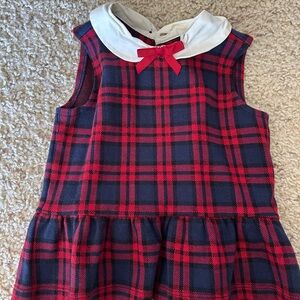 Janie and Jack Red and Navy Plaid Dress